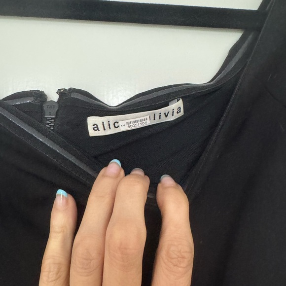 Alice + Olivia Black Pleated Maxi Gown - Picture 2 of 3